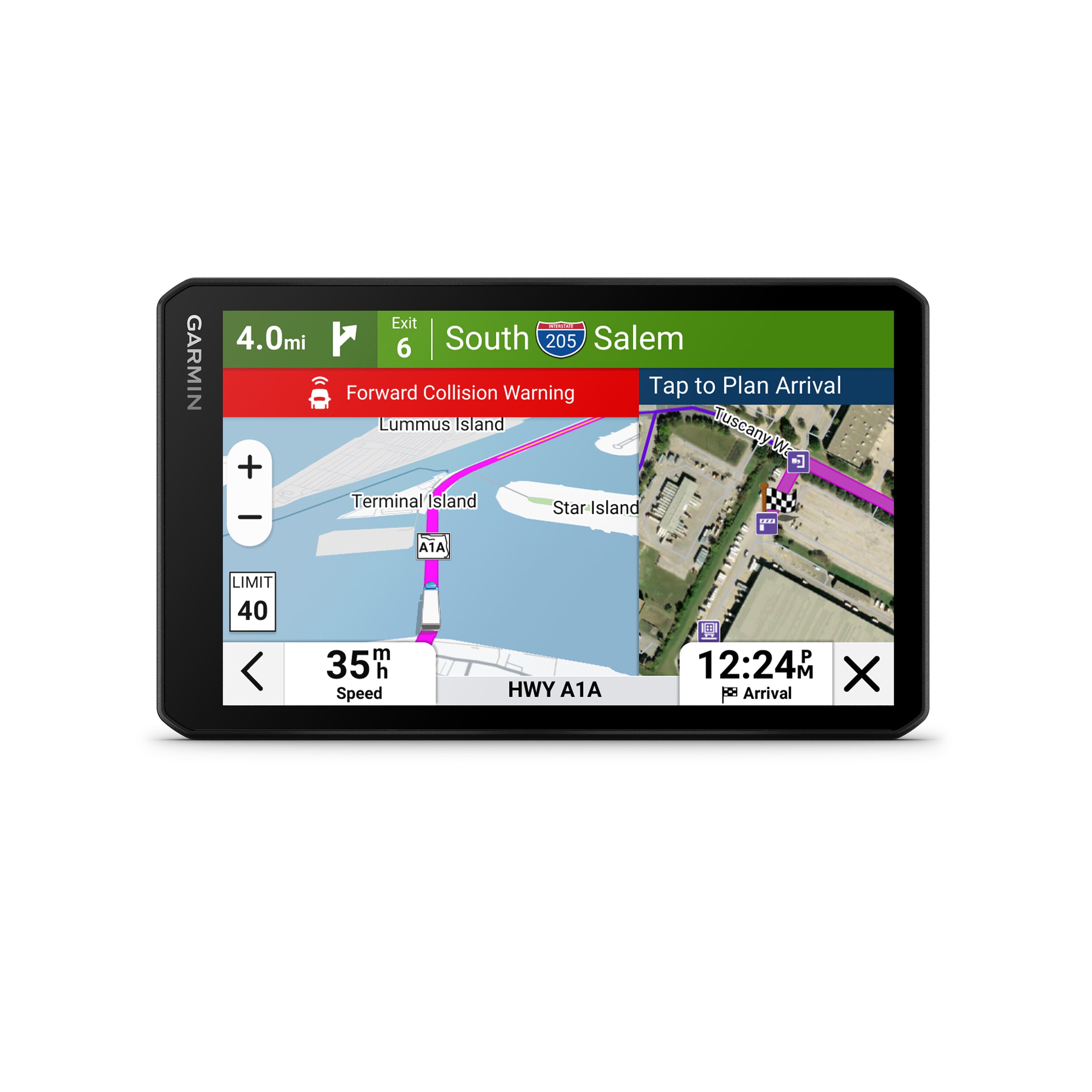 Garmin - dezl OTR 725 7" Trucking GPS with Built-in Dash Cam - Black - Front_Zoom