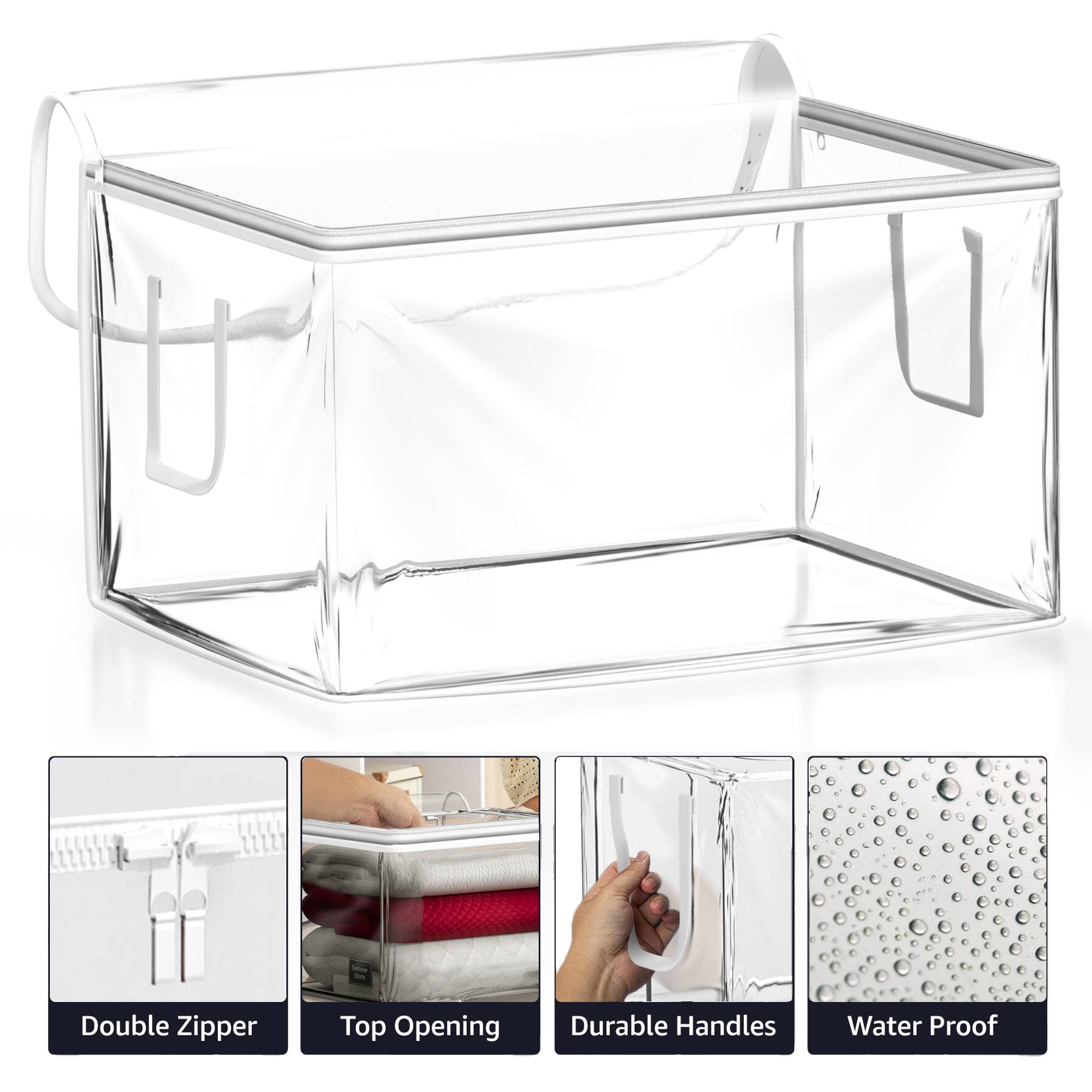 Double Zipper Top Opening Durable Handles Water Proof