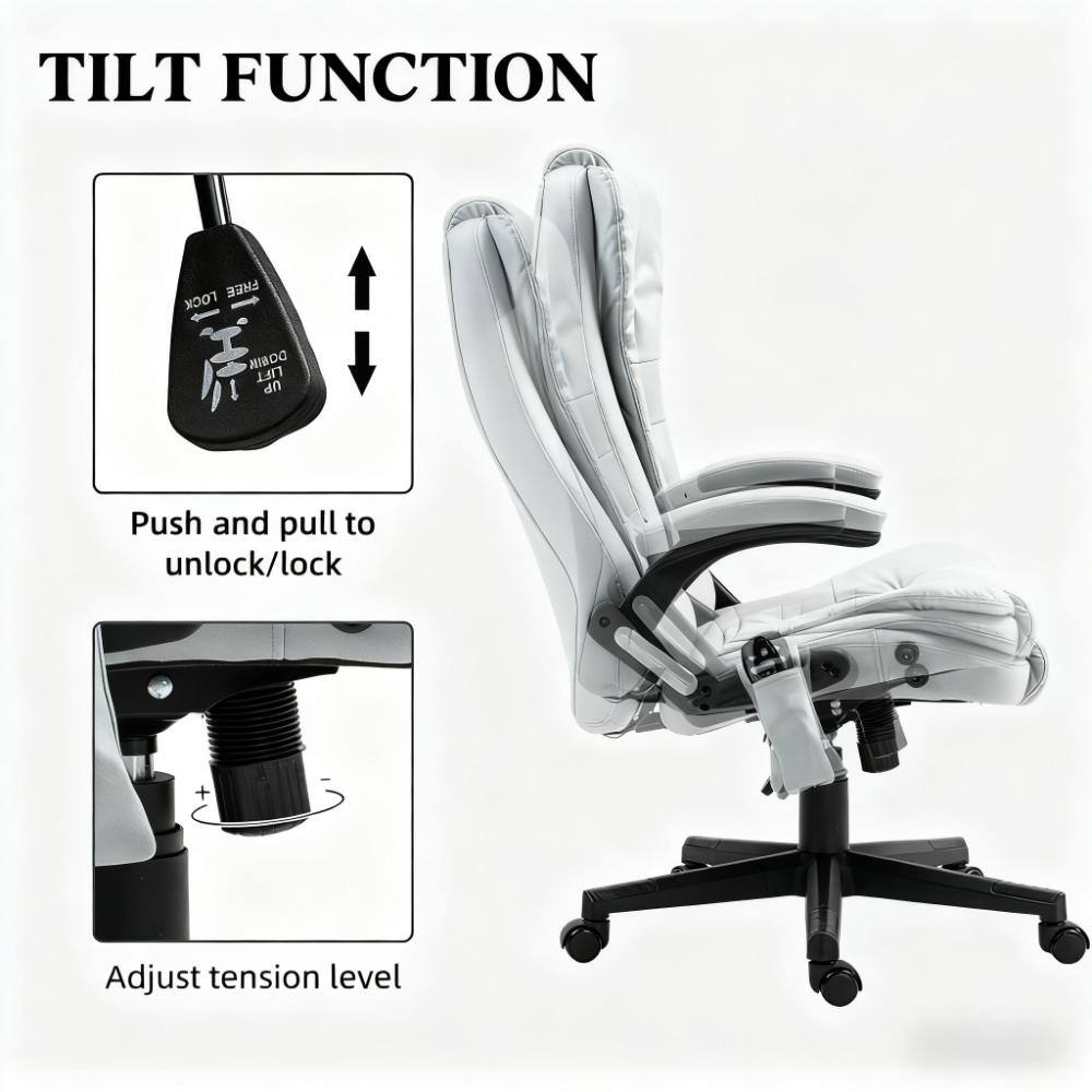TILT FUNCTION

Push and pull to unlock/lock

Adjust tension level