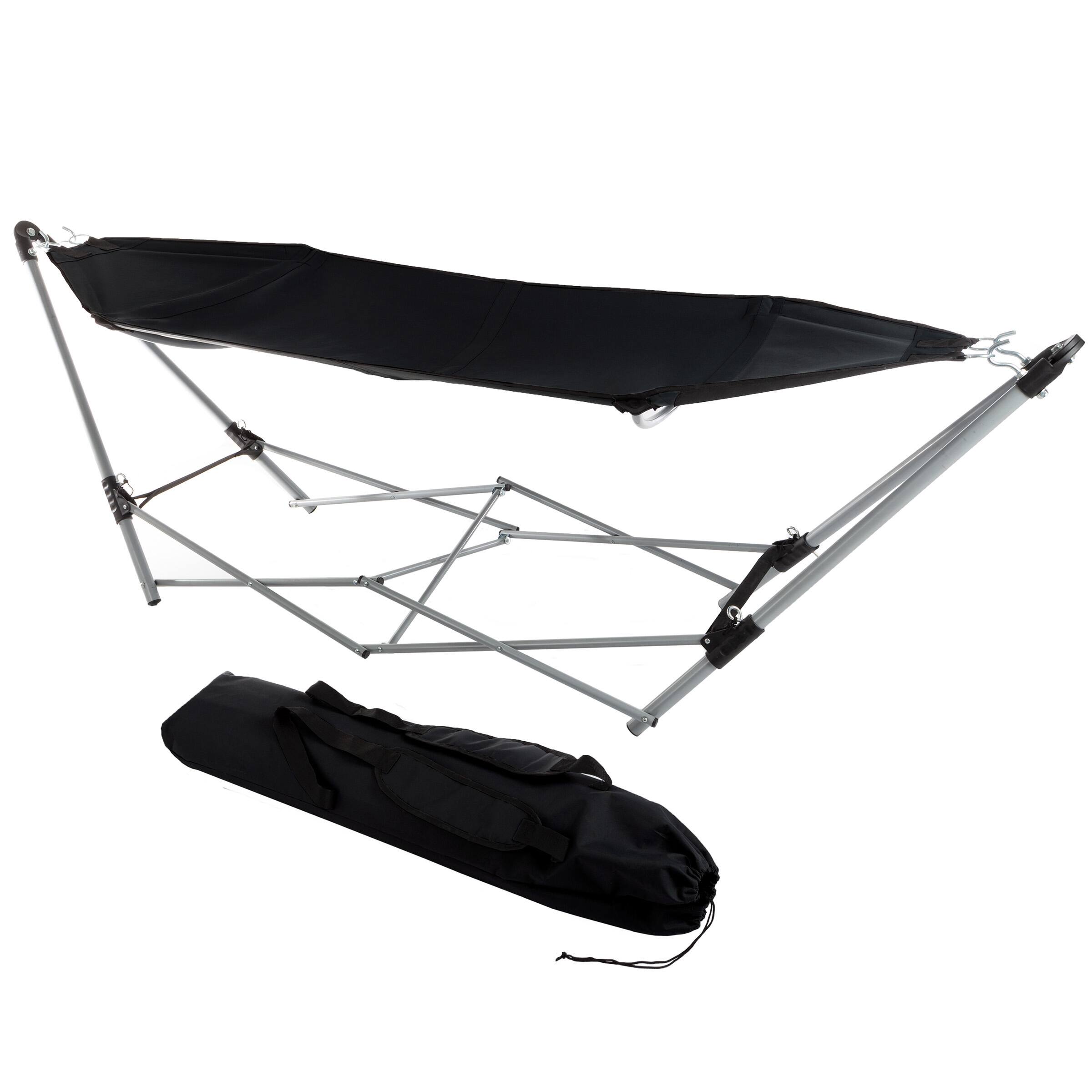 Front. Lavish Home - Foldable Portable Hammock with Stand for Outside Travel.