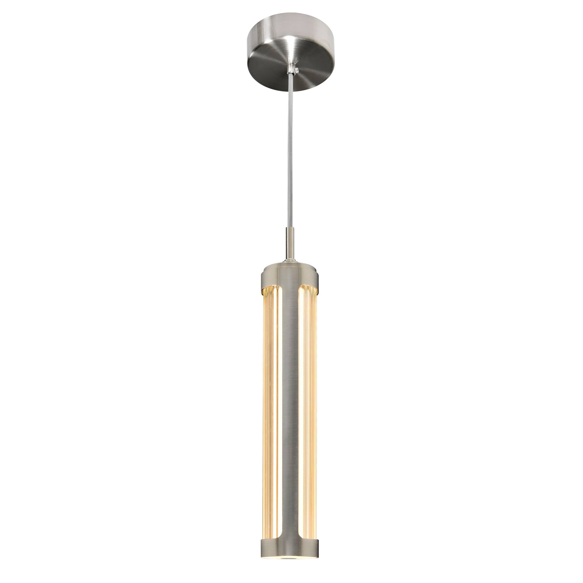 Front. CWI Lighting - Neva 3 in LED Integrated Satin Nickel Pendant - Satin Nickel.