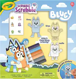 Crayola - Scribble Scrubbie Bluey Deluxe, 50 Pieces/Pack (74-0245)