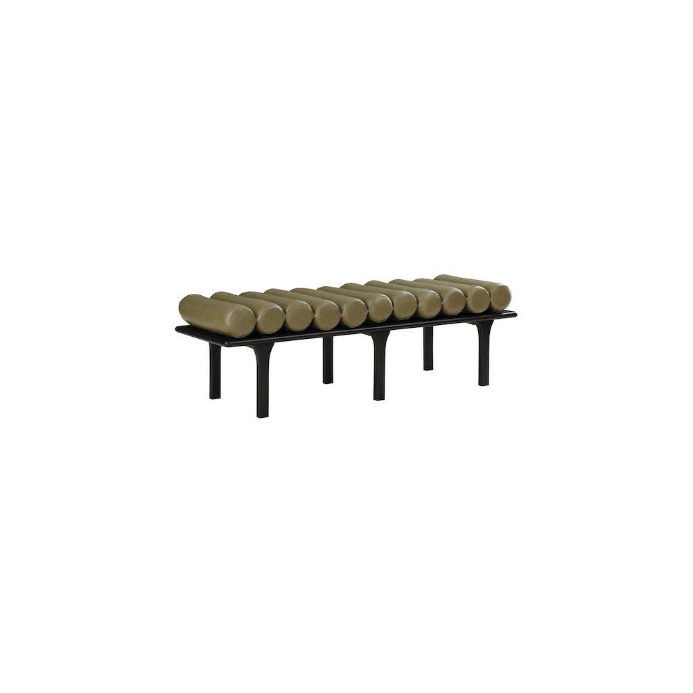 Alt View 2. Meridian Furniture - Landon Olive Green Vegan Leather Bench - Green.
