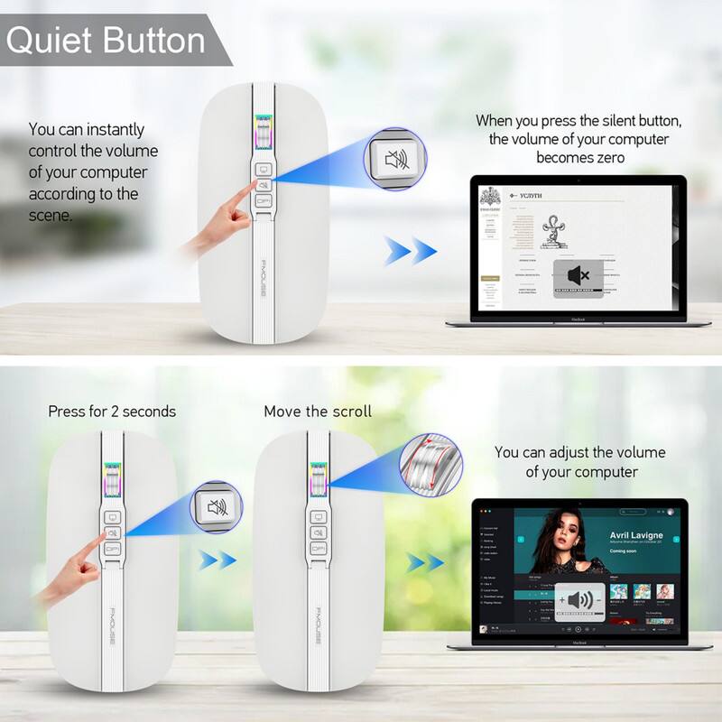 Quiet Button

You can instantly control the volume of your computer according to the scene.

When you press the silent button, the volume of your computer becomes zero.

Press for 2 seconds

Move the scroll

You can adjust the volume of your computer