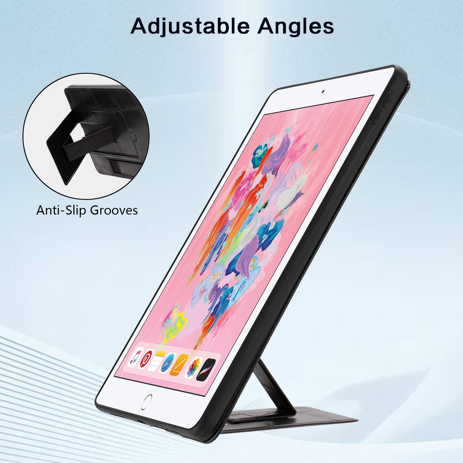 Adjustable Angles  
Anti-Slip Grooves