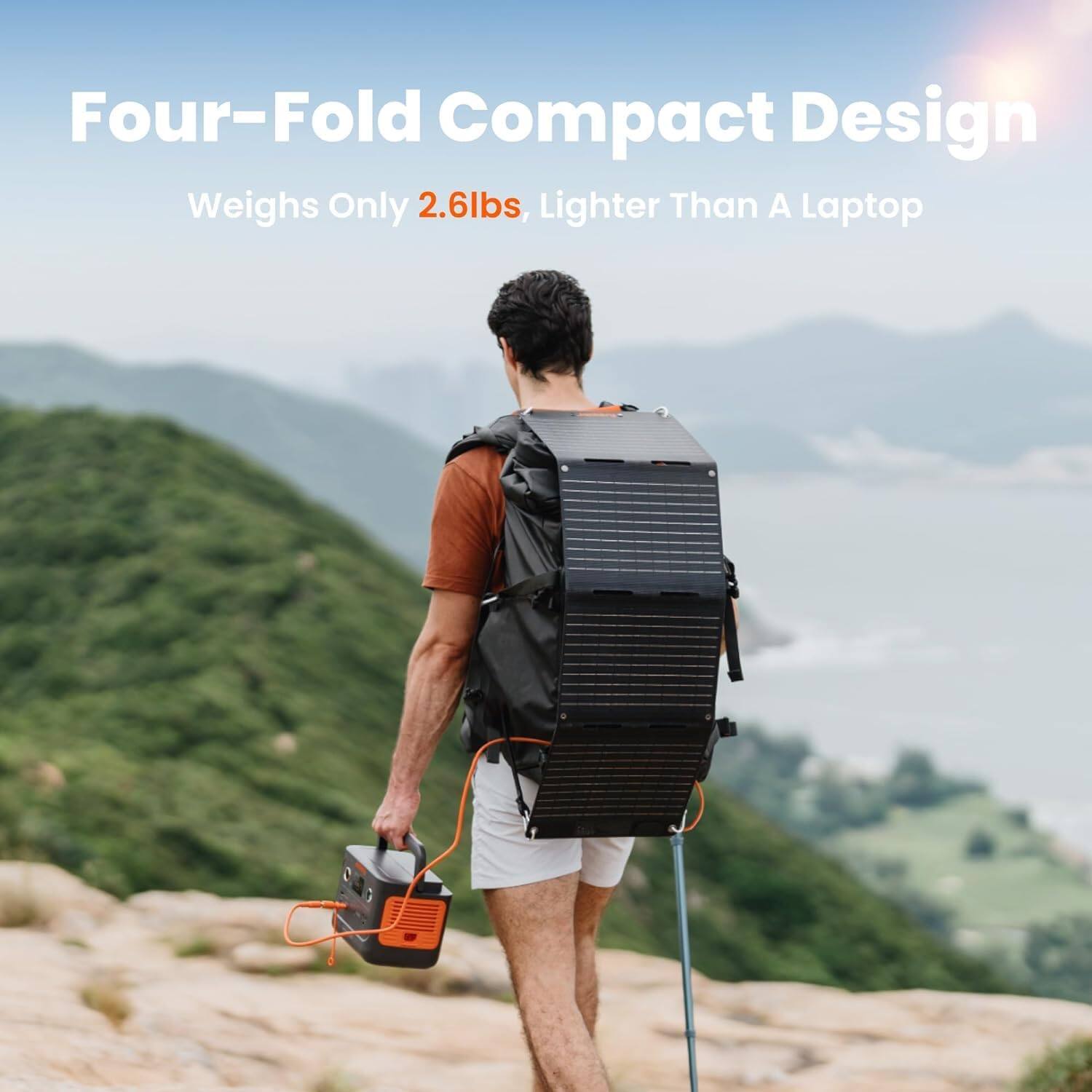 Four-Fold Compact Design: Weighs Only 2.6lbs, Lighter Than A Laptop