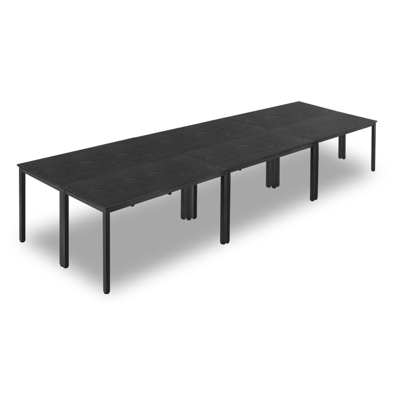 Front. VEVOR - Conference Table Set, 6-Piece 4.5 ft Office Meeting Desk for 16 People, Modular Combination Design - Black.