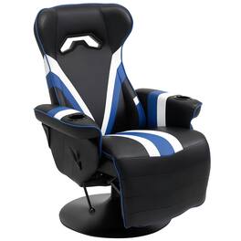 Vinsetto - to Gaming Chair, Racing Style Computer Recliner with Lumbar Support, Footrest and Cup Holder, Black/White/Blue - Black, Blue, White