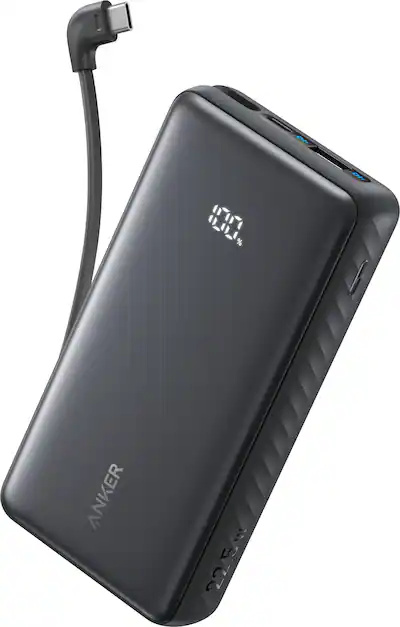 Anker Zolo Power Bank (20K, 22.5W, Built In USB C Cable) Black Anker Zolo Power Bank (20K, 22.5W, Built In USB C Cable) Black
