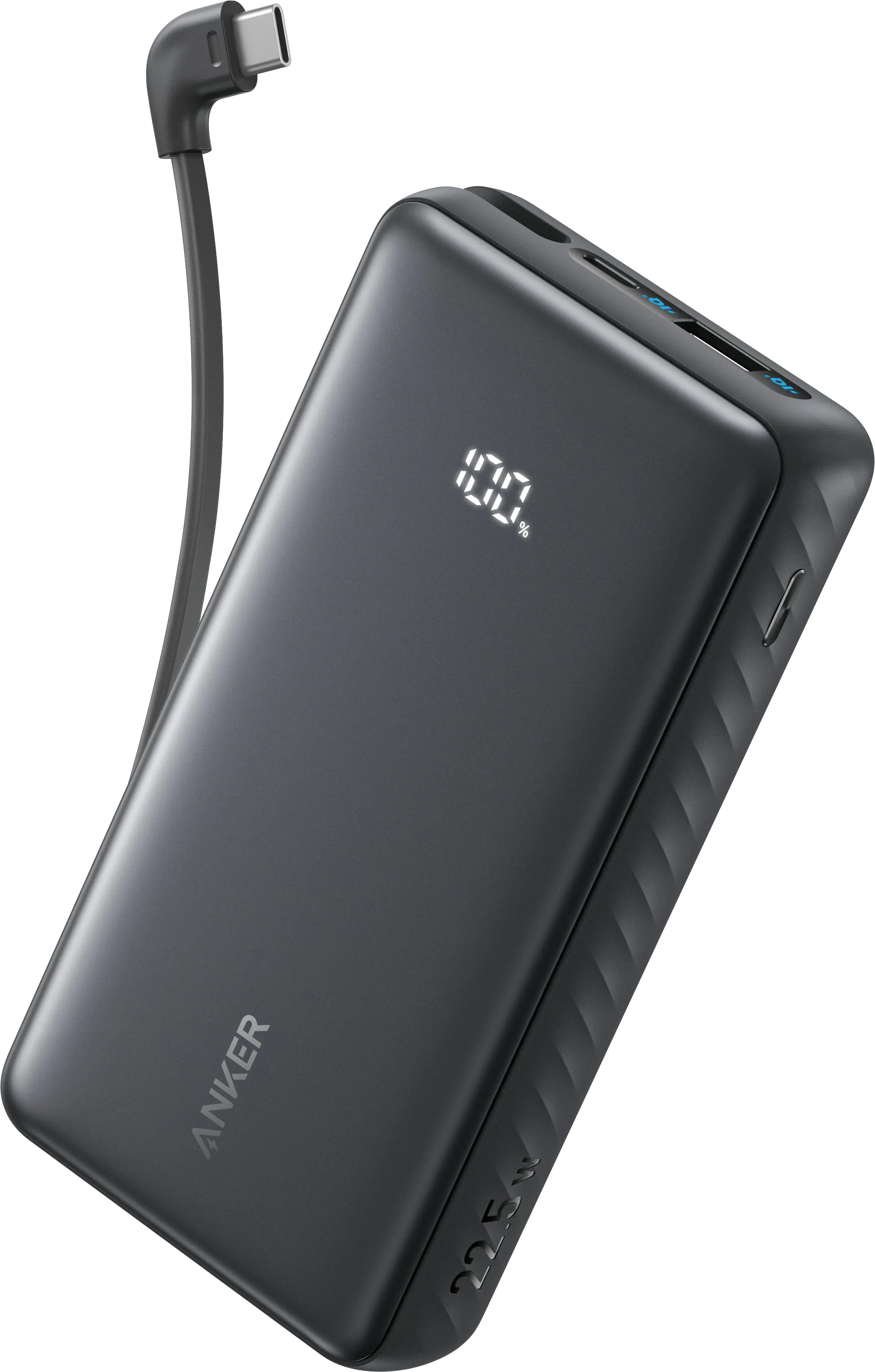 Anker - Zolo Power Bank (20K, 22.5W, Built-In USB-C Cable) - Black