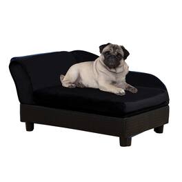 Pawhut - Luxury Dog Couch with Hidden Storage, Small Dog Sofa Bed with 2" Soft Foam, for Puppies & Little Breeds - Black