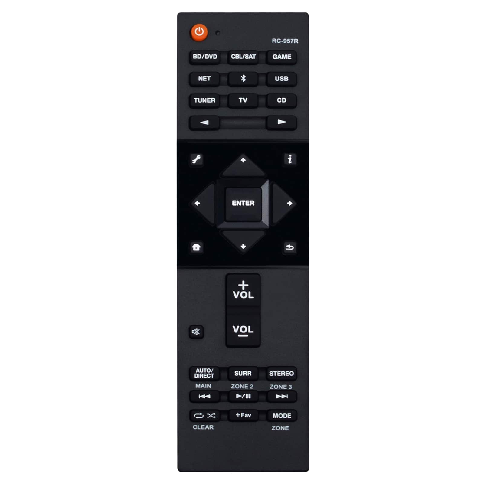 WINFLIKE - RC-957R Replacement Remote Control Applicable for Pioneer AV Receiver - Black