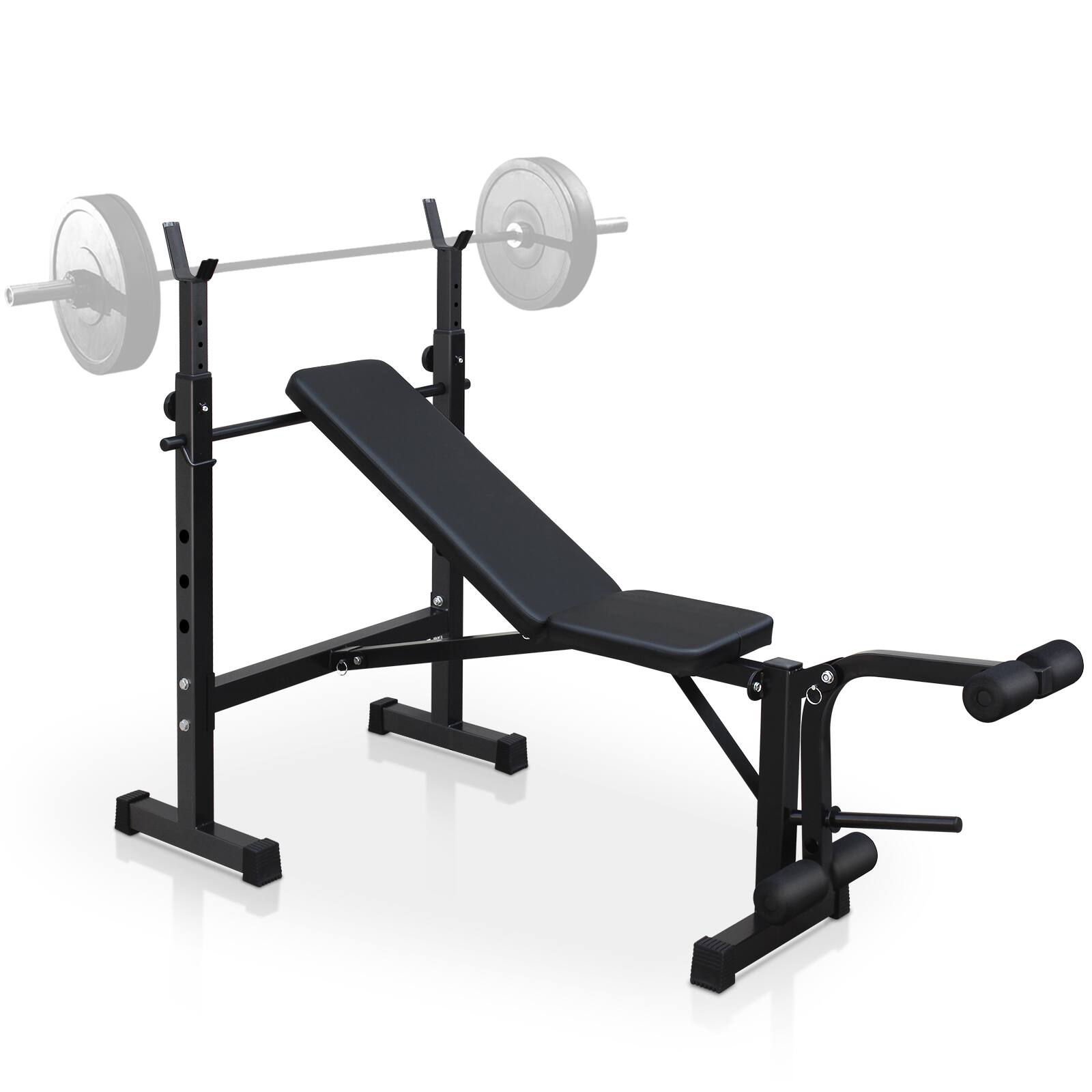 Front. ELEMENT ACE - Olympic Weight Bench Press Set with Squat Rack for Home Gym Full-Body Workout - Black.
