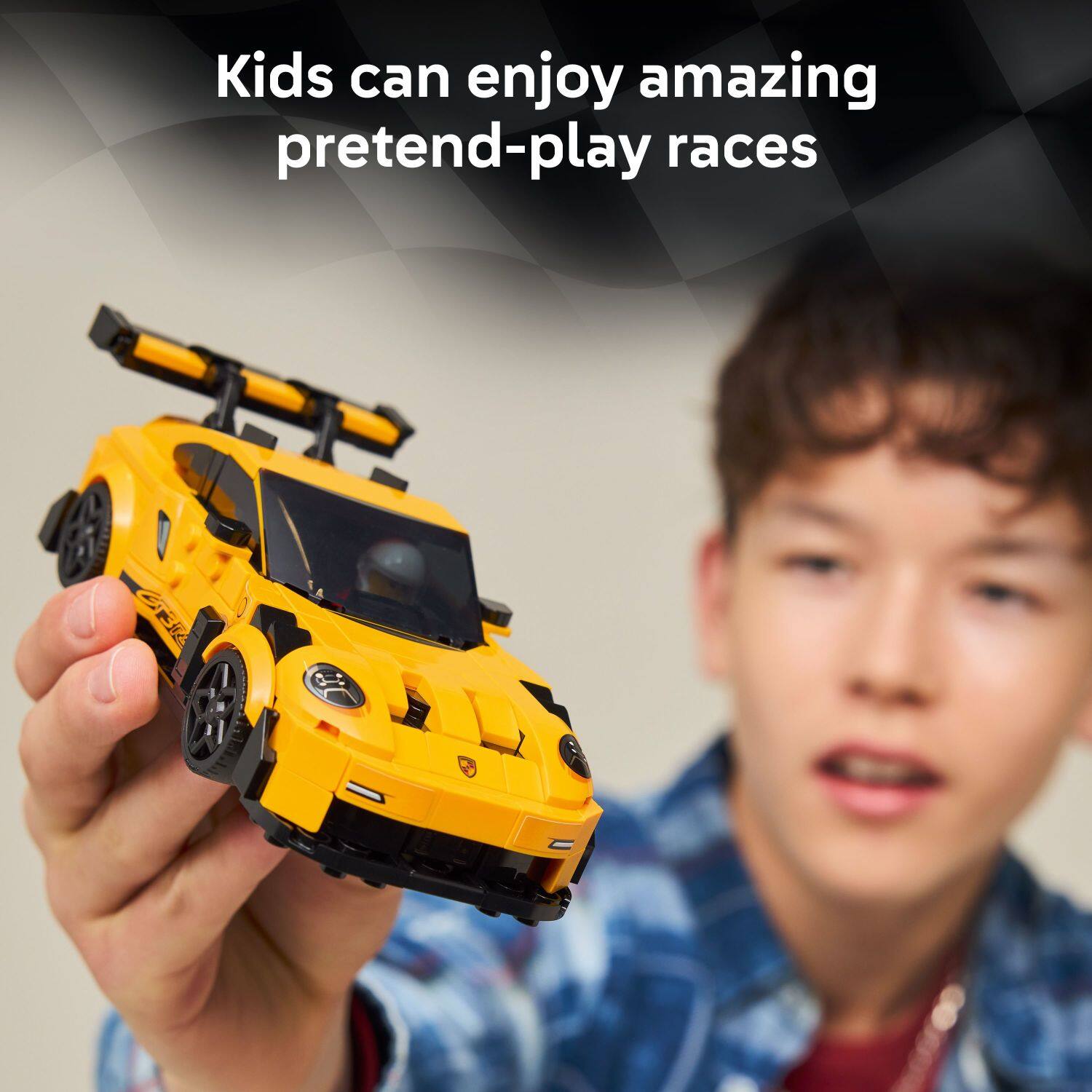 Kids can enjoy amazing pretend-play races.