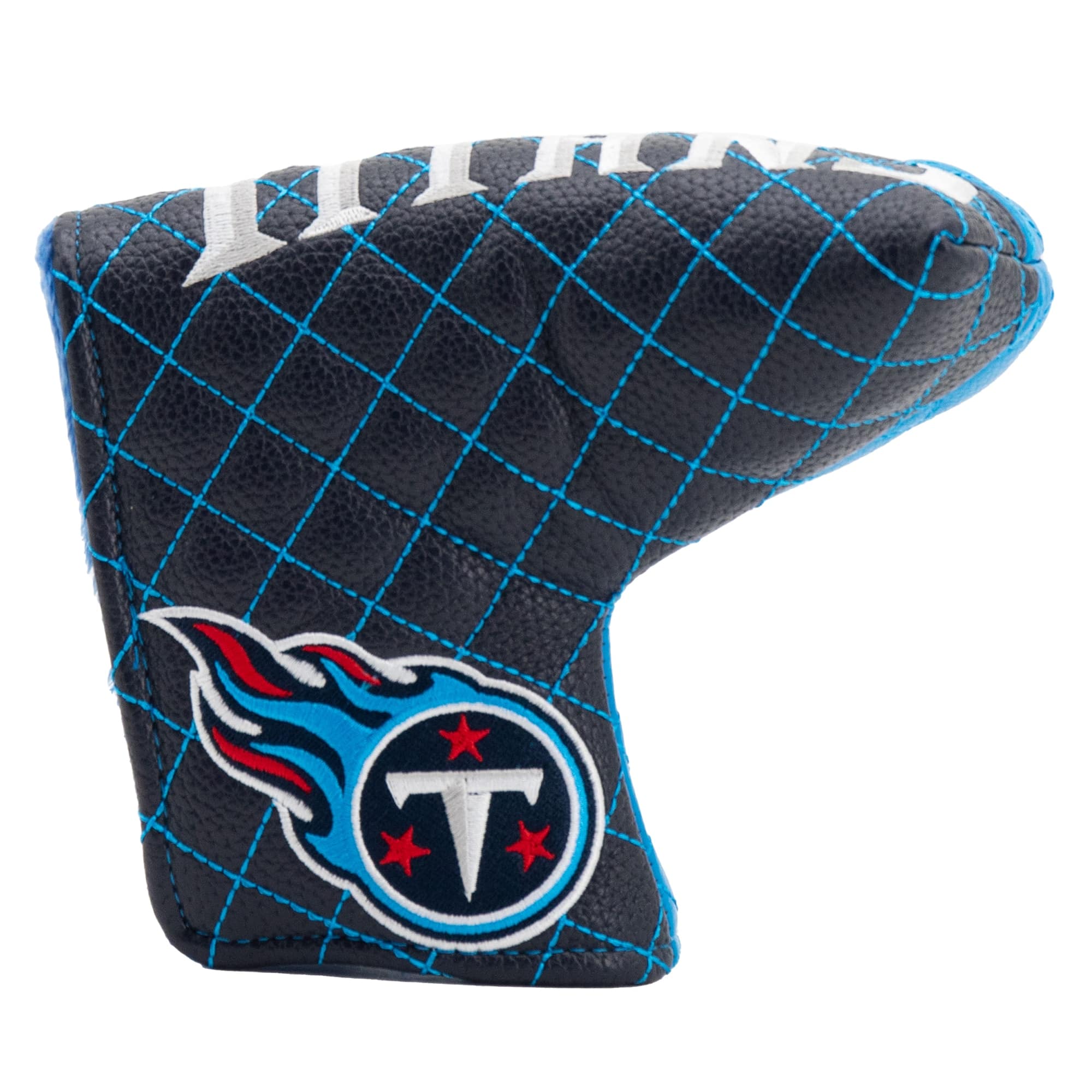 Front. Team Golf - Tennessee Titans Quilted Blade Putter Cover - Multicolor.