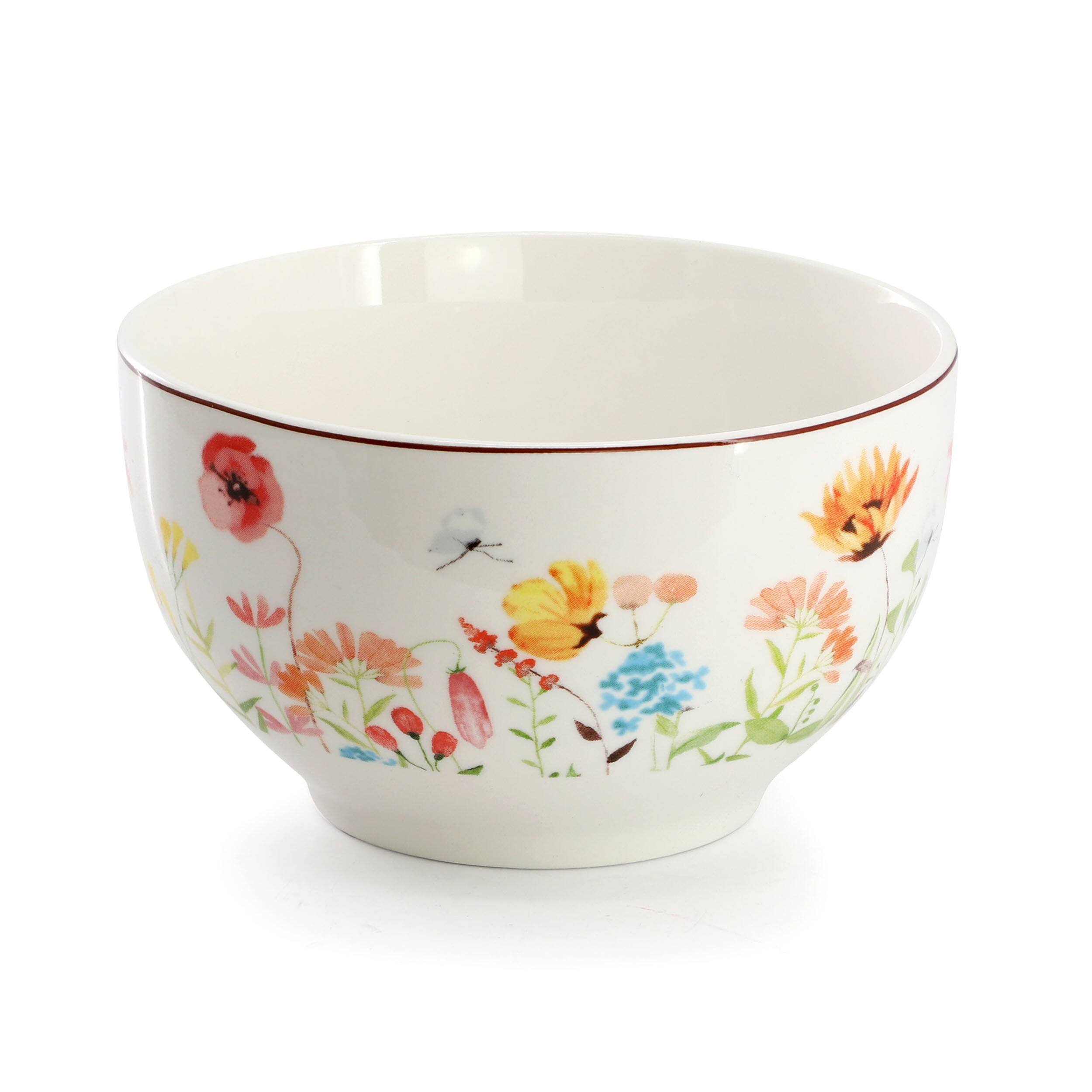 Alt View 3. Elama - Elama Wildflower Meadow 16 Piece Stoneware Dinnerware Set in White and Multi - White and Multi.