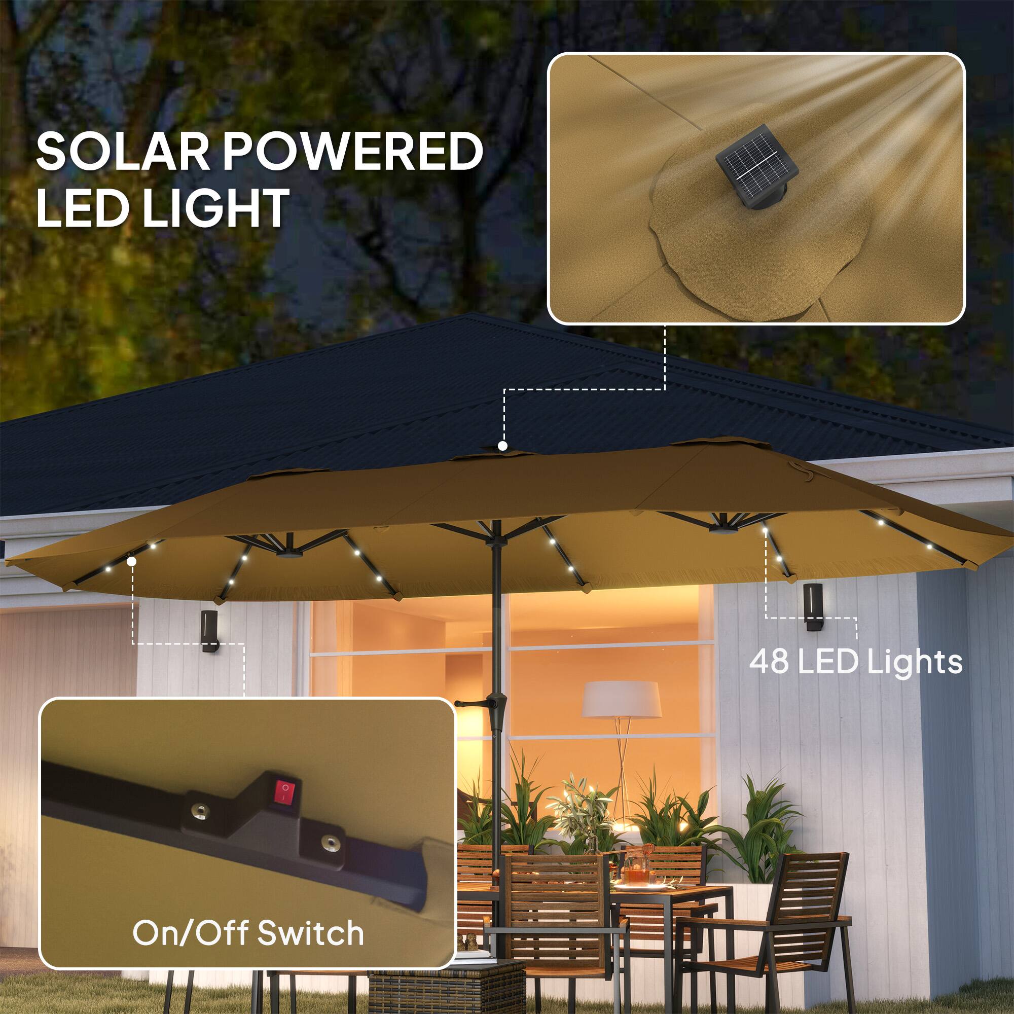 SOLAR POWERED LED LIGHT
48 LED Lights
On/Off Switch