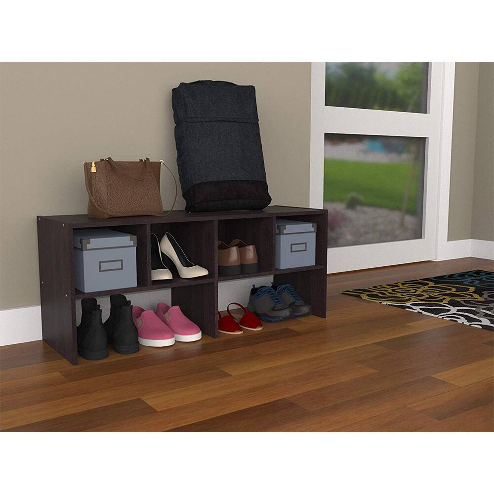 Alt View 2. ClosetMaid - ClosetMaid 508200 Shelf Organizer with Shoe Rack and Cube Storage, Espresso - Espresso.