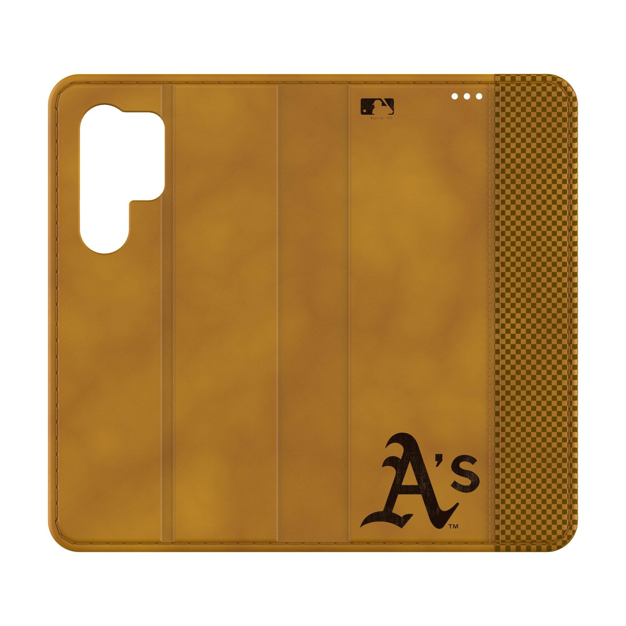 Front. Keyscaper - Oakland Athletics Galaxy Burn Design Folio Case - S22 - Multicolor.