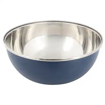 Front. Oster - Oster Corden 5 Quart Stainless Steel Mixing Bowl in Blue with Nonslip Base.