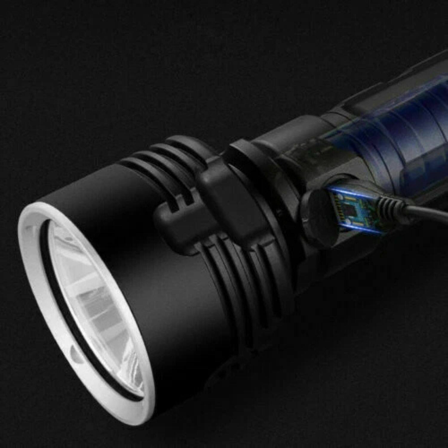 Alt View 4. Cluzine - Super Bright LED Tactical Flashlight – High Power Torch with Rechargeable Battery.