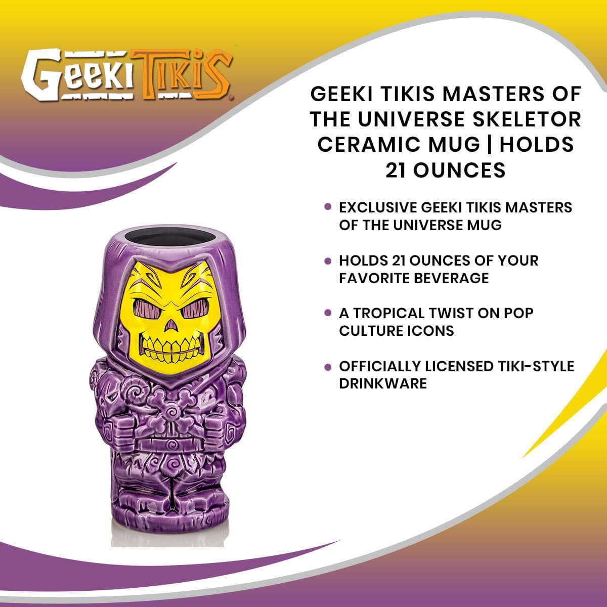 Geeki Tikis Masters of the Universe Skeletor Ceramic Mug | Holds 21 Ounces

- Exclusive Geeki Tikis Masters of the Universe Mug
- Holds 21 Ounces of Your Favorite Beverage
- A Tropical Twist on Pop Culture Icons
- Officially Licensed Tiki-Style Drinkware