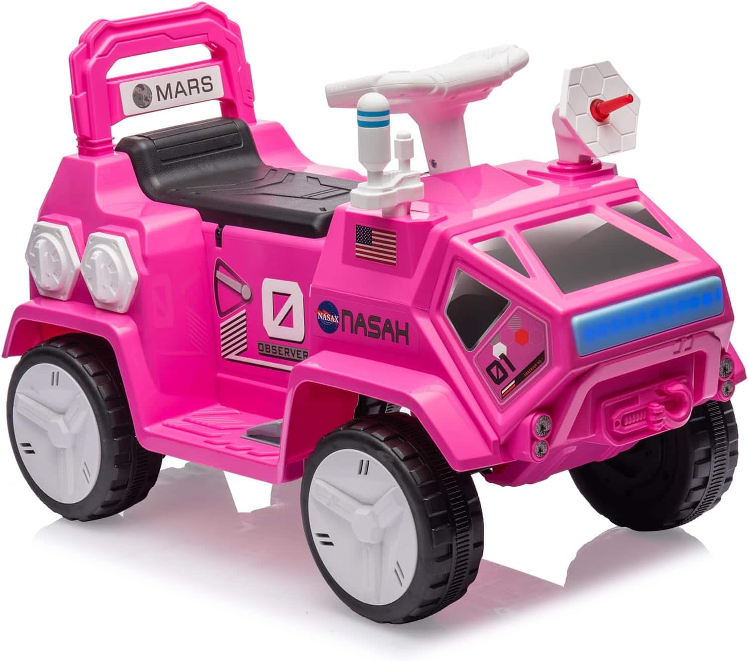 Qeetex - Ride On Car, Kids Electric Ride On ATV Toys Car, Toddler Quad with Flash Lights & Music, Electric Vehicle for Kids - Pink