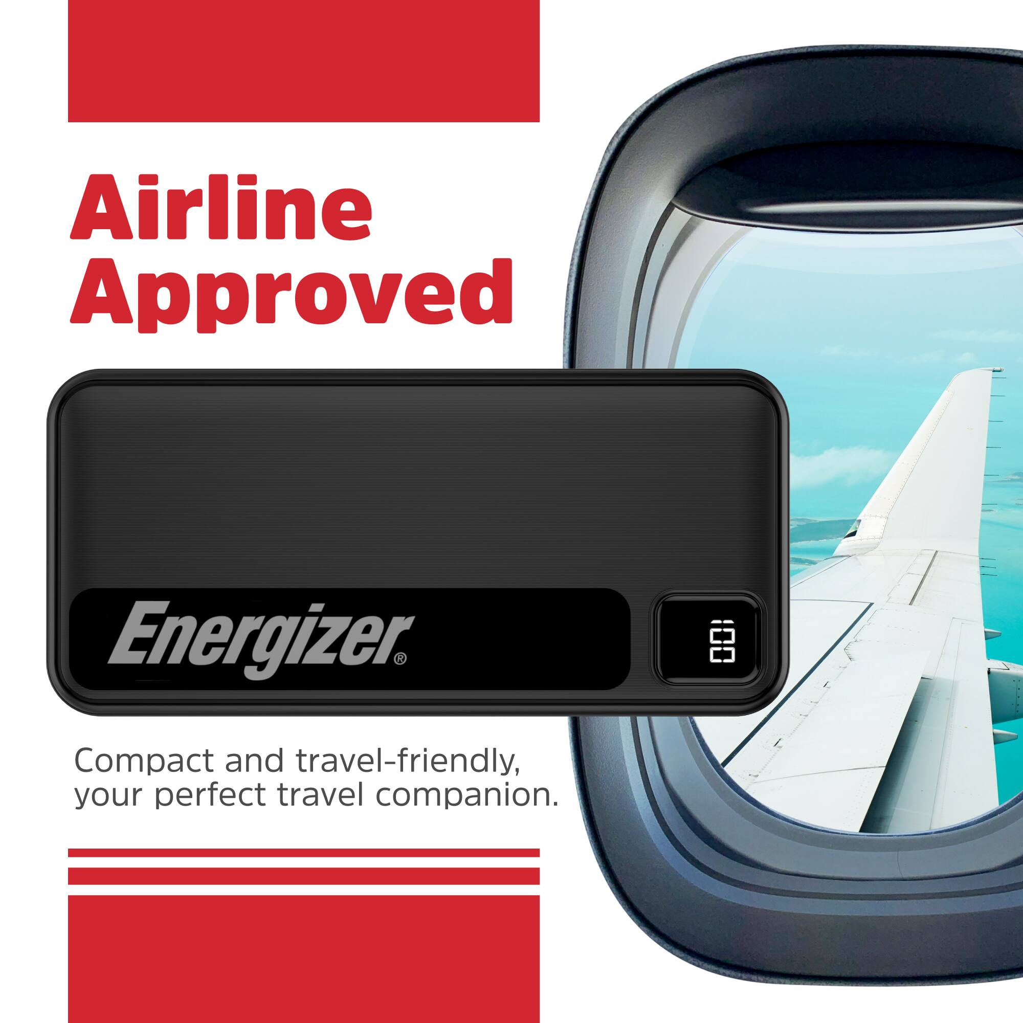 Airline Approved Energizer. Compact and travel-friendly, your perfect travel companion.