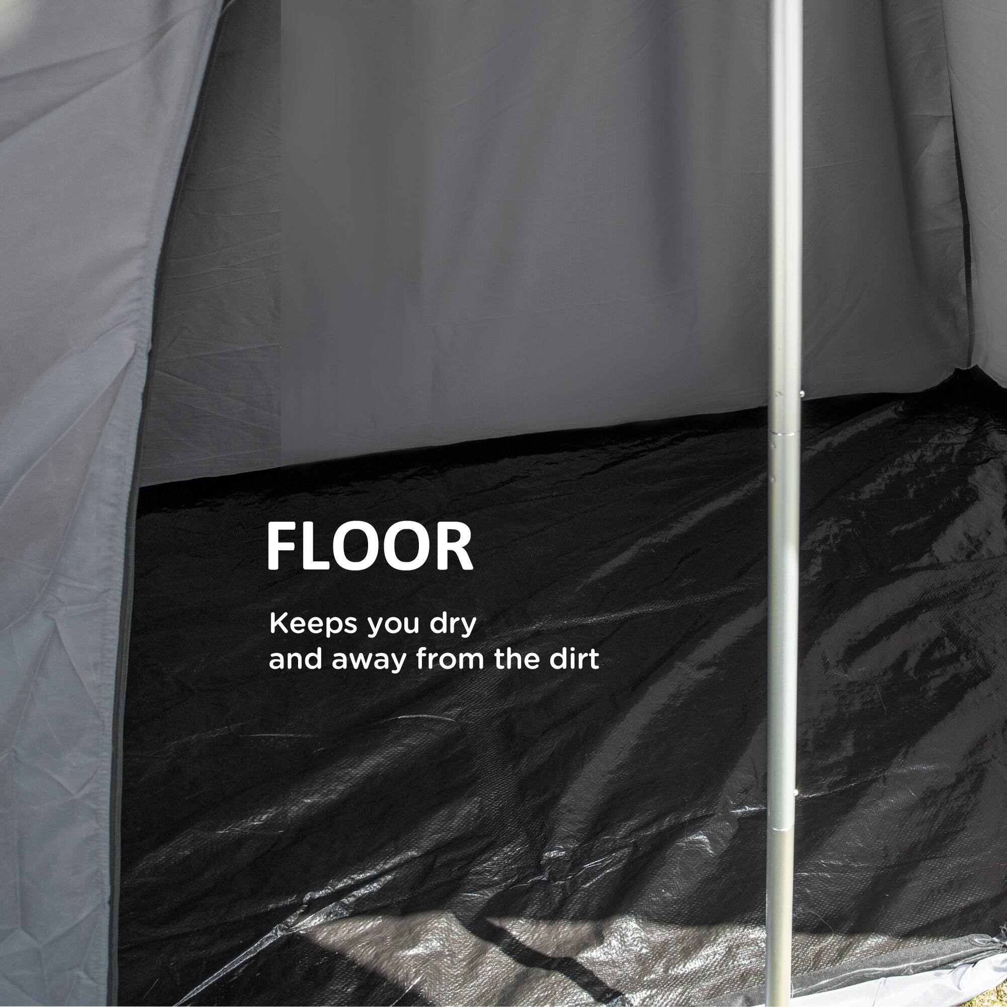 FLOOR  
Keeps you dry and away from the dirt