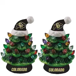 Evergreen Enterprises - Colorado Buffaloes 2-Pack 4" Ceramic LED Christmas Tree Set - Multicolor