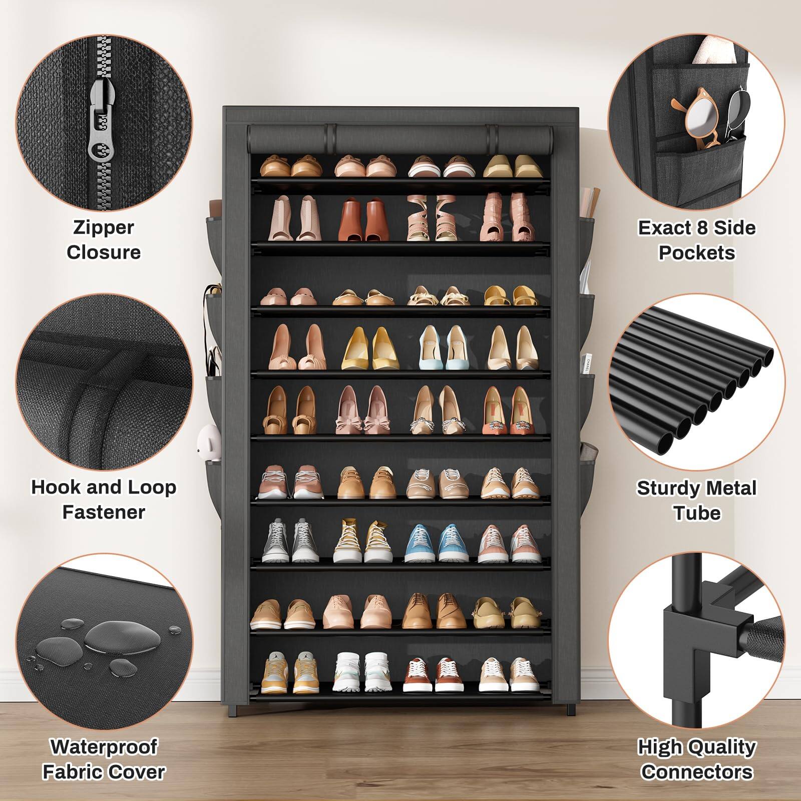 Refined Abode Design Shoe Rack Storage Shelf Organizer Rack Large Large ...