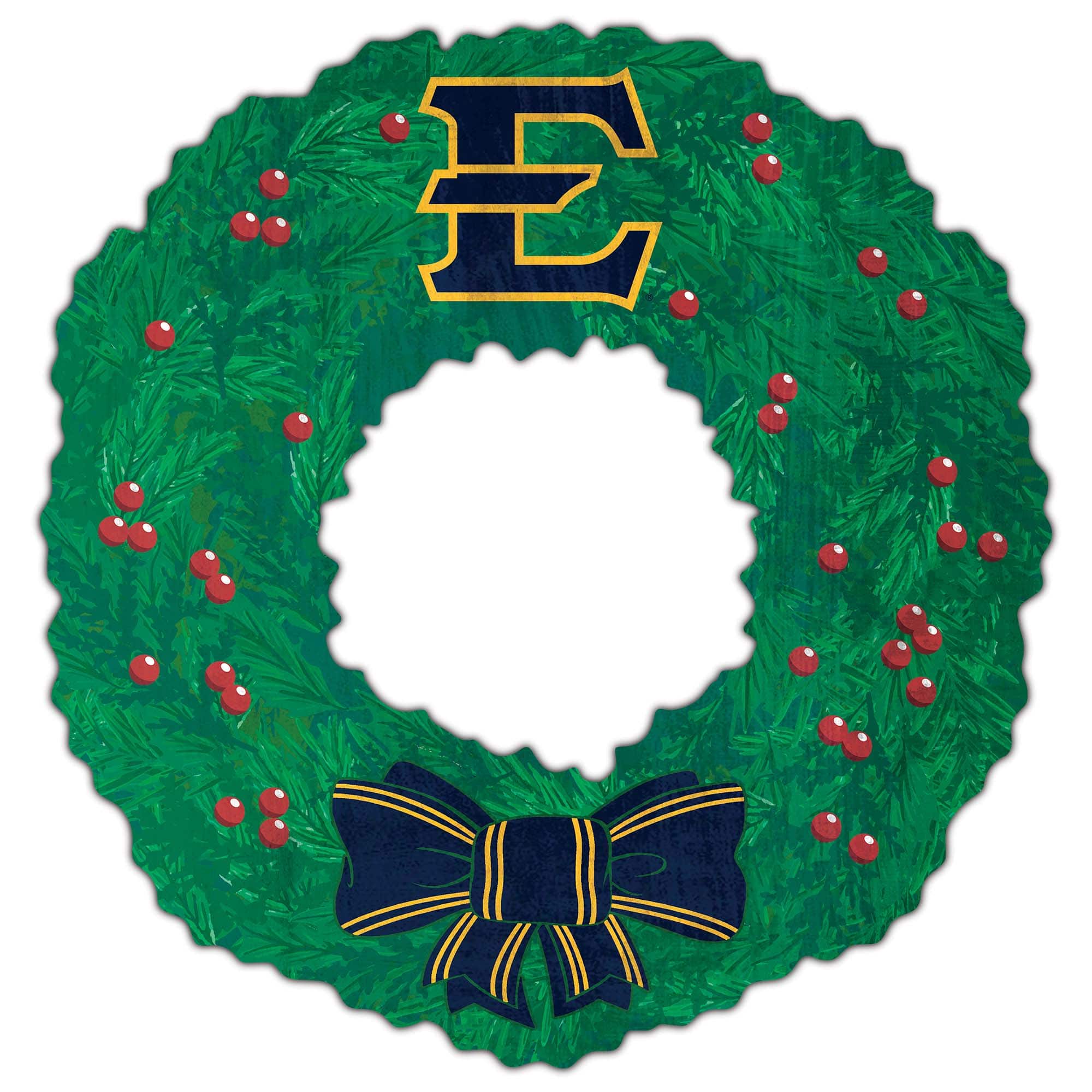 Front. Fan Creations - ETSU Buccaneers 16'' Team Wreath Sign - Green.