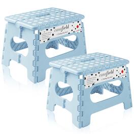 Casafield - Folding Step Stools with Handle (Set of 2) - Light Blue