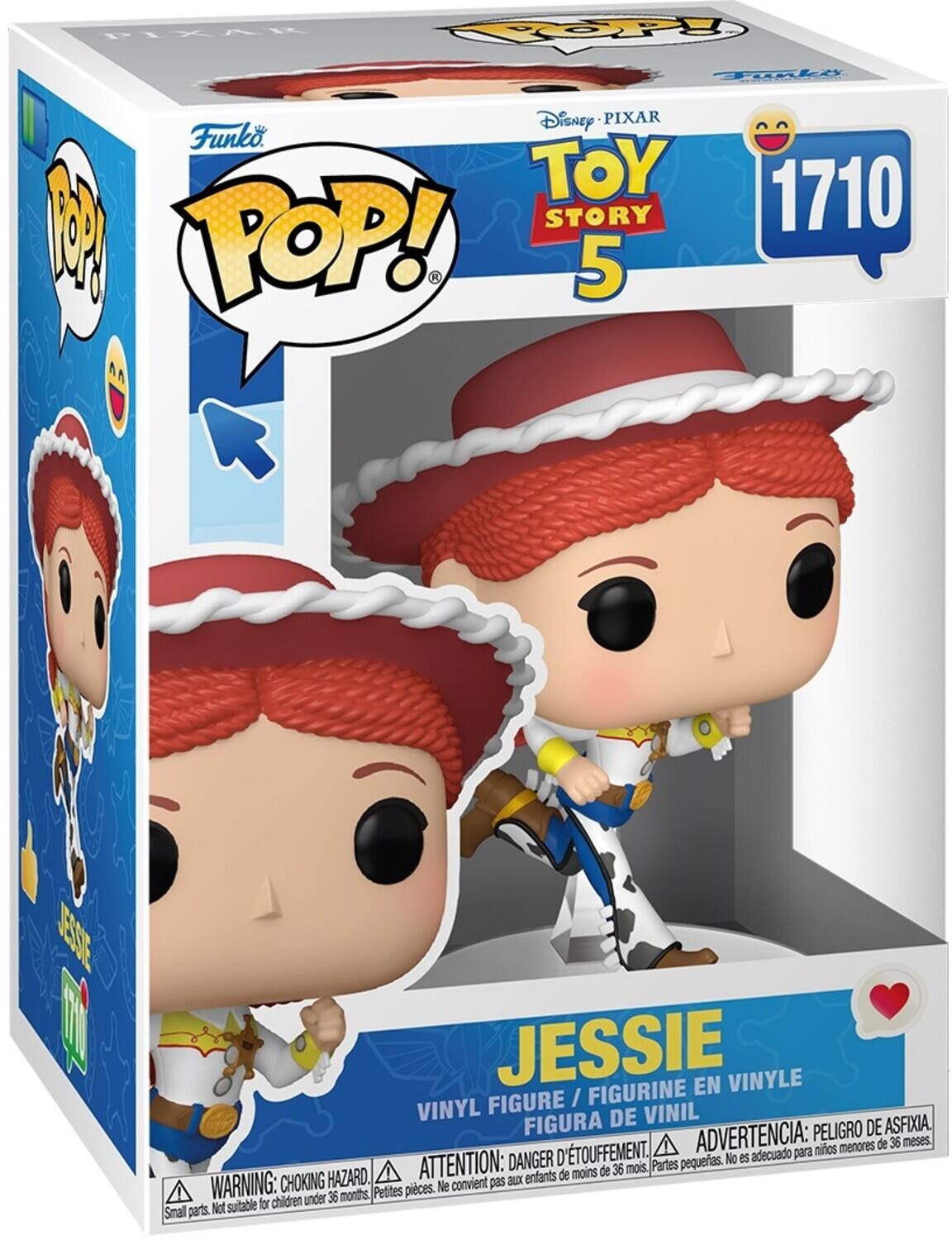 PLXAR FOPPP Tle Disney PIXAR Funko. TOY STORY POP! 5 AA JESSE JESSIE EN VINYLE FIGURE / FIGURINE VINYL DE VINIL FIGURA ADVERTENCIA: PELIGRO DE ASFIXIA. menores de 36 meses D'TOUFFEMENT. adecuado para ninos DANGER pequas. No es HAZARD. ATTENTION: Bux enfants de moins de 36 mois. Partes WARNING: CHOKING Petites pieces. Ne convient pas children under 36 months Not sutable for Small parts.