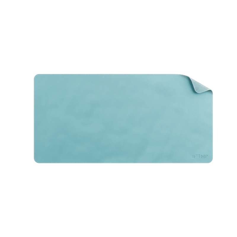 Front. Mobile Pixels - Desk Mat (Haze Blue) - teal.