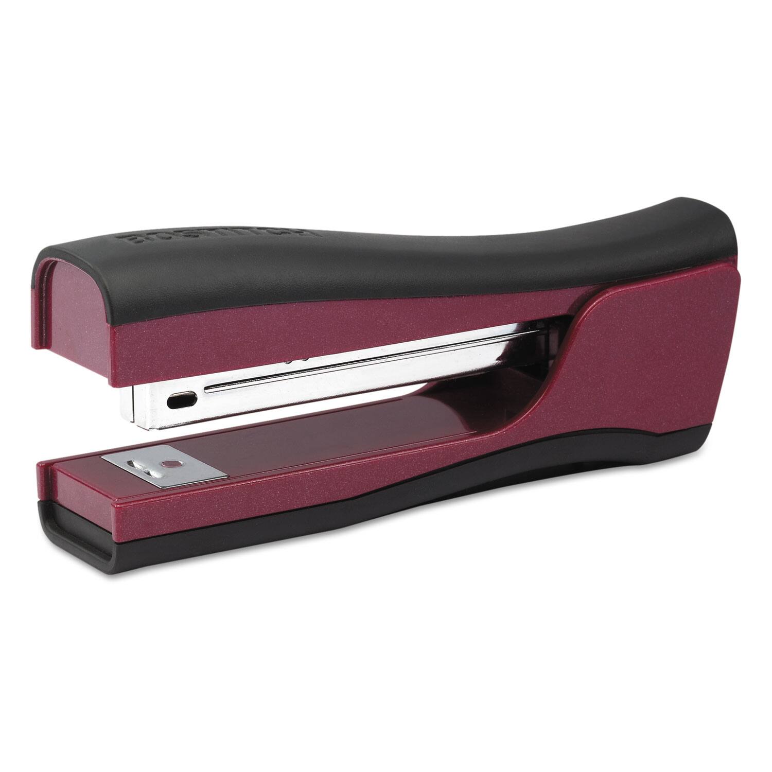 Front. Bostitch - Dynamo Stapler, 20-Sheet Capacity, Wine Metallic.