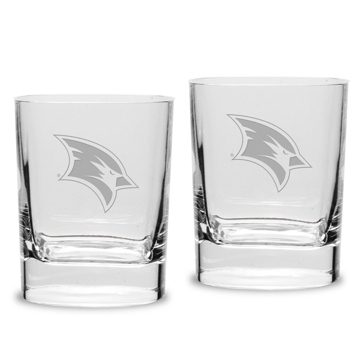 Front. Jardine - Saginaw Valley State Cardinals 11.75oz. Two-Piece Luigi Bormioli Square Double Old Fashion Glasses Set - Multicolor.