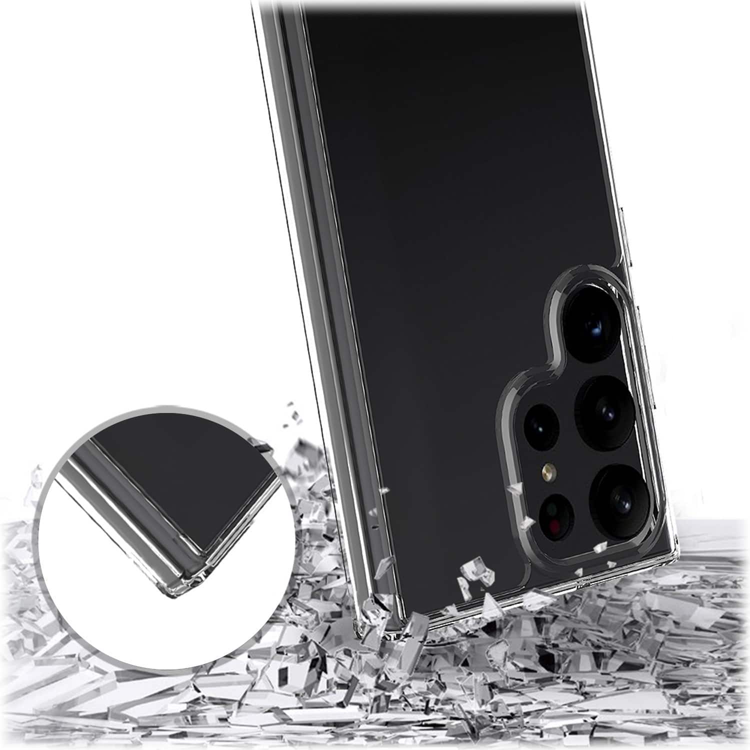 Alt View 13. SaharaCase - Hybrid-Flex Hard Shell Series Case for Samsung Galaxy S23 Ultra - Clear.