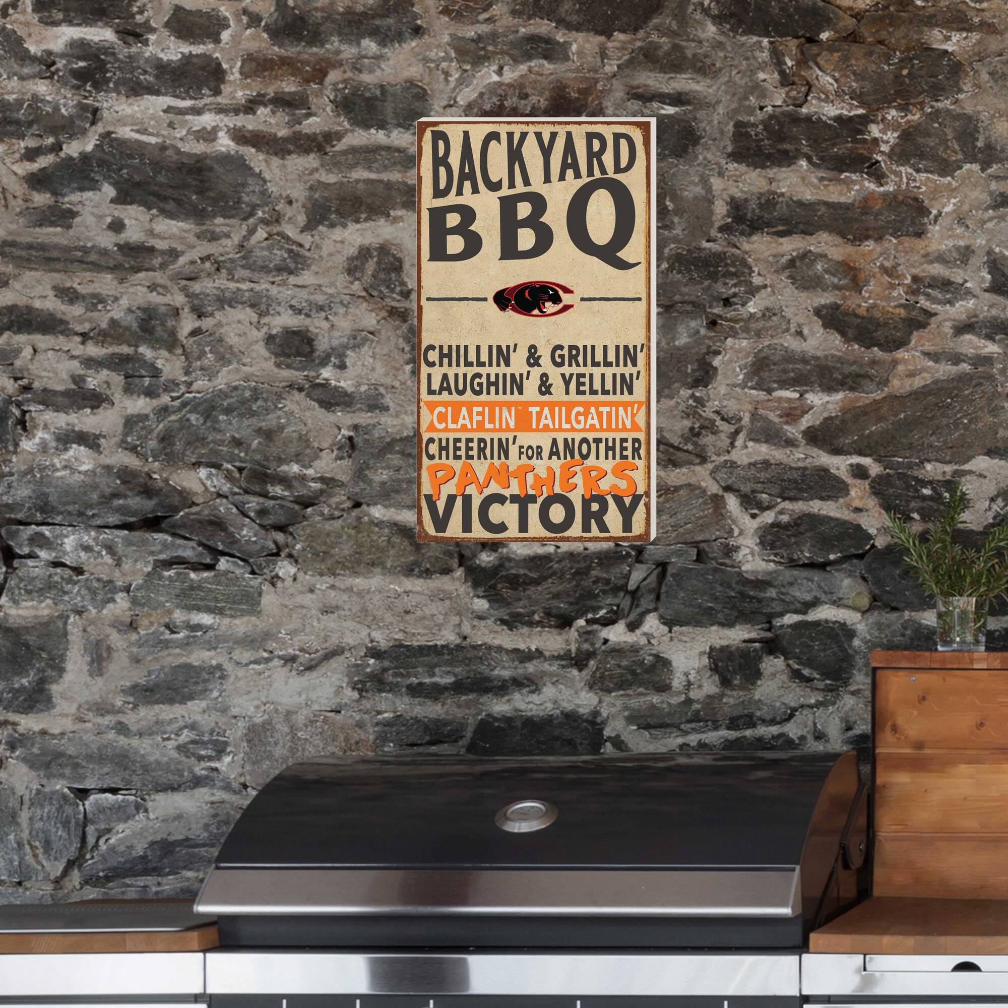 BACKYARD BBQ

CHILLIN' & GRILLIN'  
LAUGHIN' & YELLIN'  
CLAFLIN' TAILGATIN'  
CHEERIN' FOR ANOTHER  
PANTHERS VICTORY