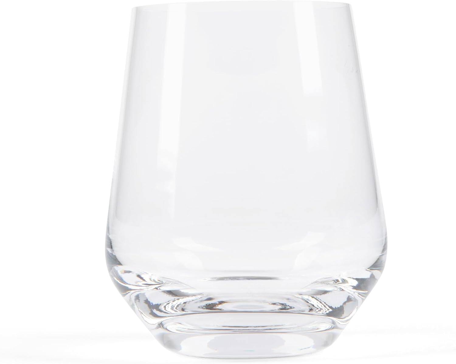Alt View 1. Larder & Vine - Set of 4 Short 13.5 oz Classic Drinking Glasses, Handmade in Poland from Lead-Free Crystal - Clear.