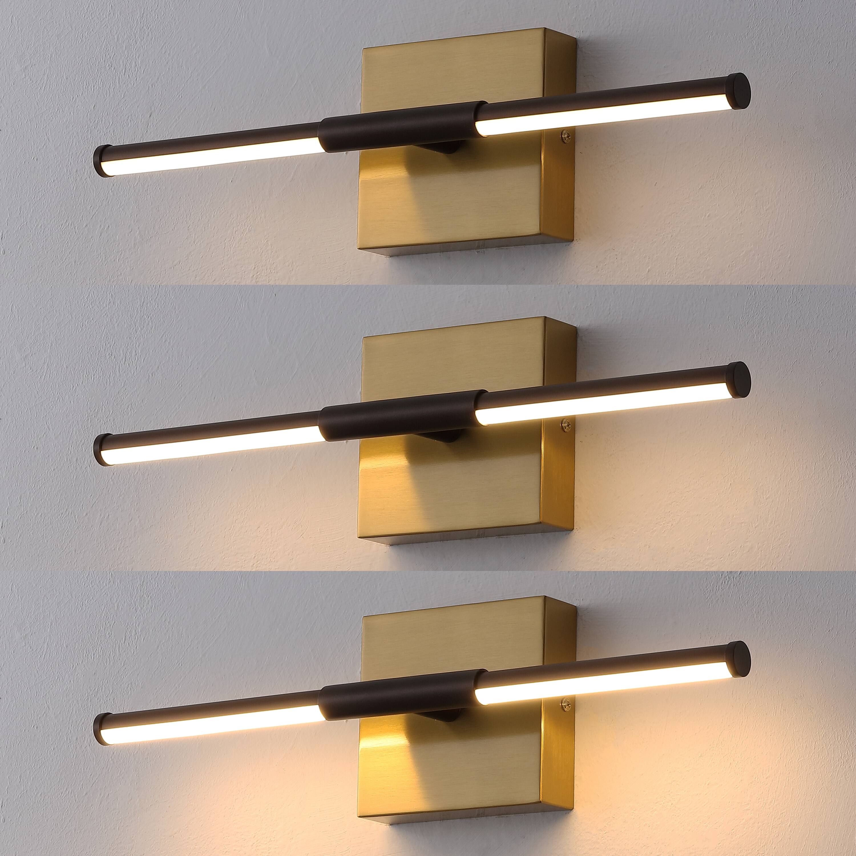 Alt View 8. Jonathan Y - McKenna 16.25" Modern Minimalist Dimmable Integrated LED Metal Wall Sconce, Oil Rubbed Bronze/Brass Gold - Oil Rubbed Bronze/Brass Gold.