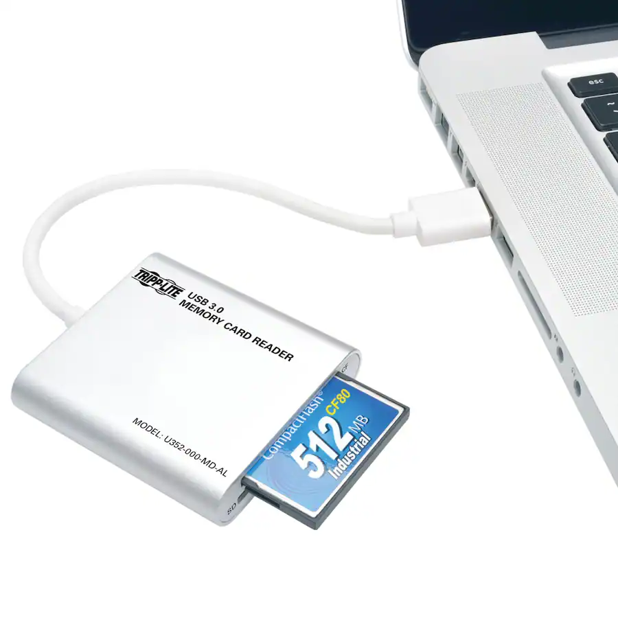 Triangle Memory Card Tripp Lite by Eaton USB 3.0 SuperSpeed Multi Drive Memory Card Reader ...