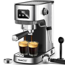 GuBangKe - Espresso Machine Cappuccino and Latte Machine with Milk Frother Steam Wand Compact Coffee Maker - Stainless Steel