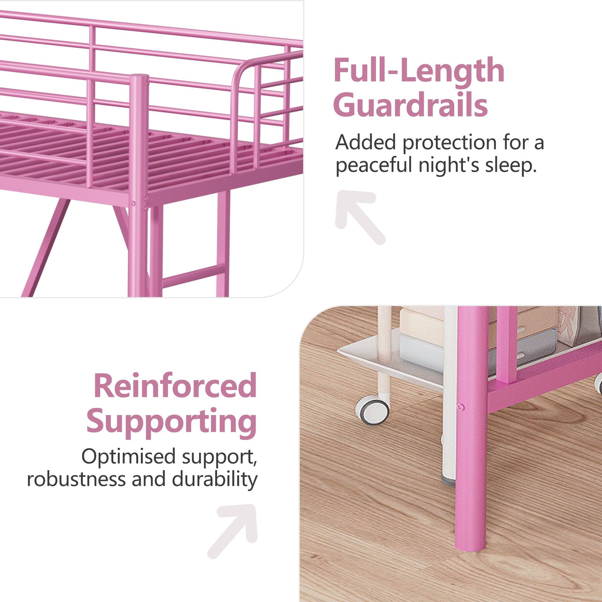 Full-Length Guardrails  
Added protection for a peaceful night's sleep.

Reinforced Supporting  
Optimised support, robustness and durability