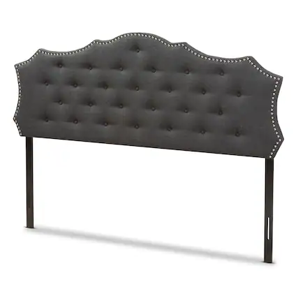 Front. Baxton Studio - Aurora Modern and Contemporary Fabric King Size Headboard - Dark Grey.