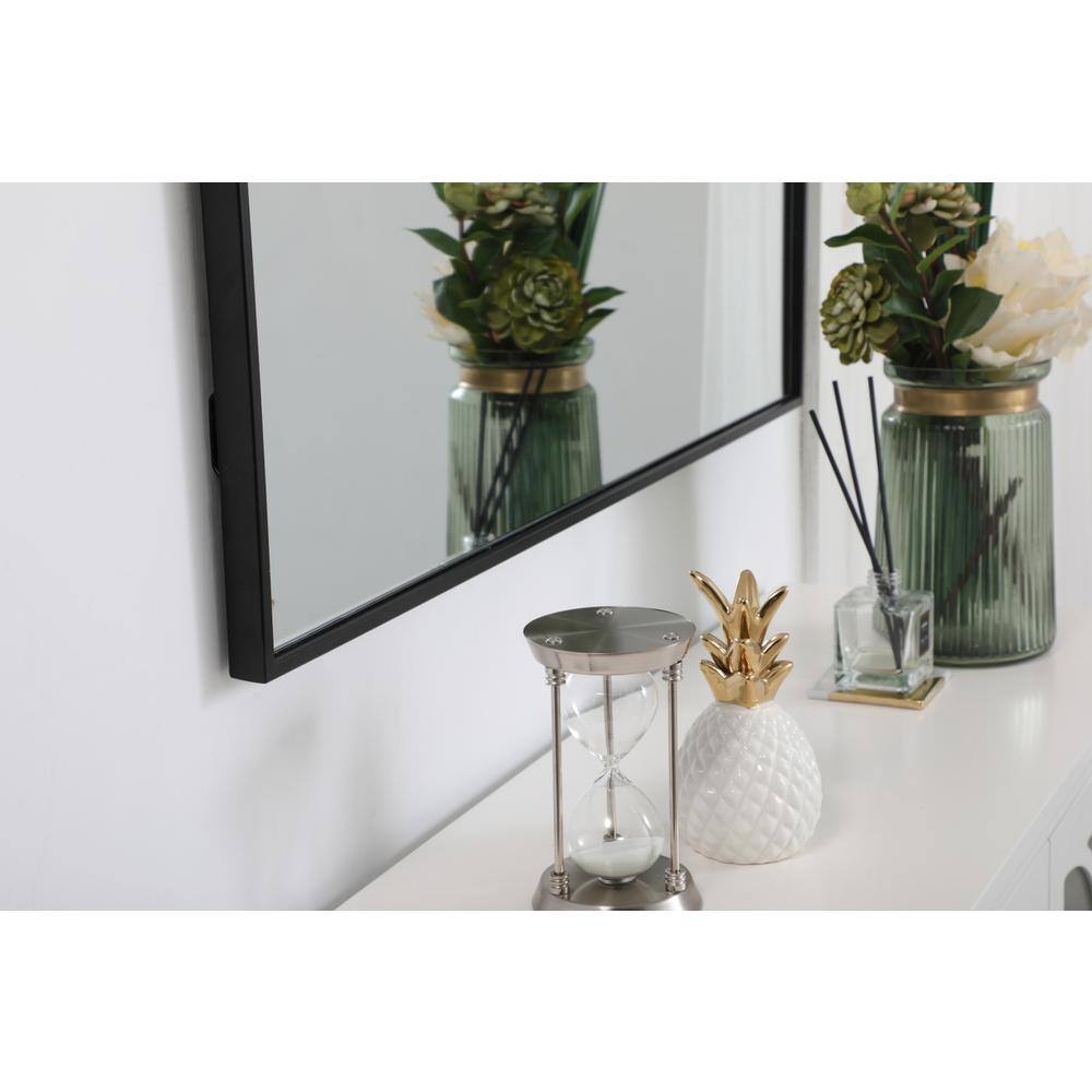 Left. Elegant Decor - Metal frame rectangle mirror 36 inch in Black - Black.