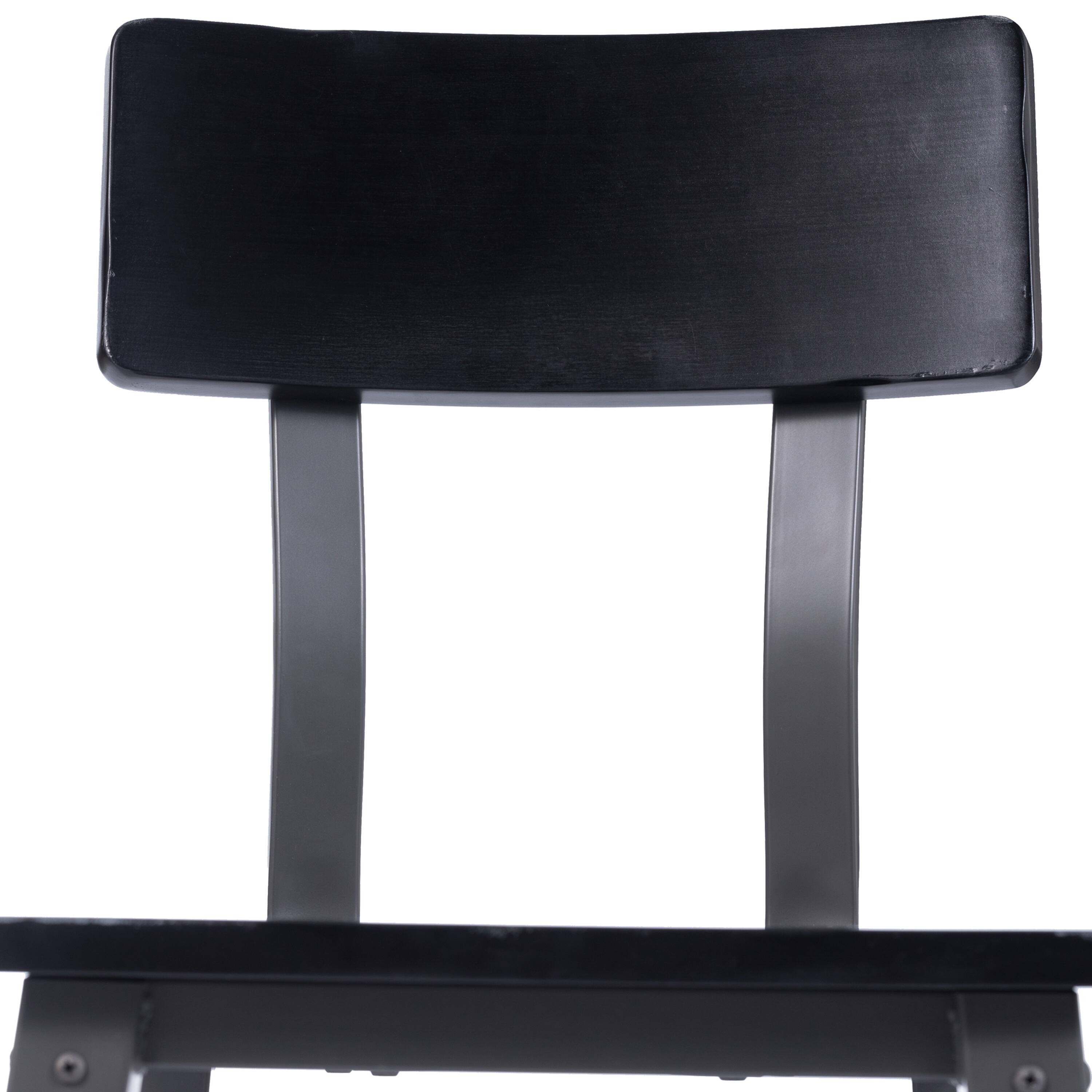 Alt View 10. Emma + Oliver - 2 Pack Commercial Grade Rustic Antique Industrial Style Wood Dining Chair - Black.