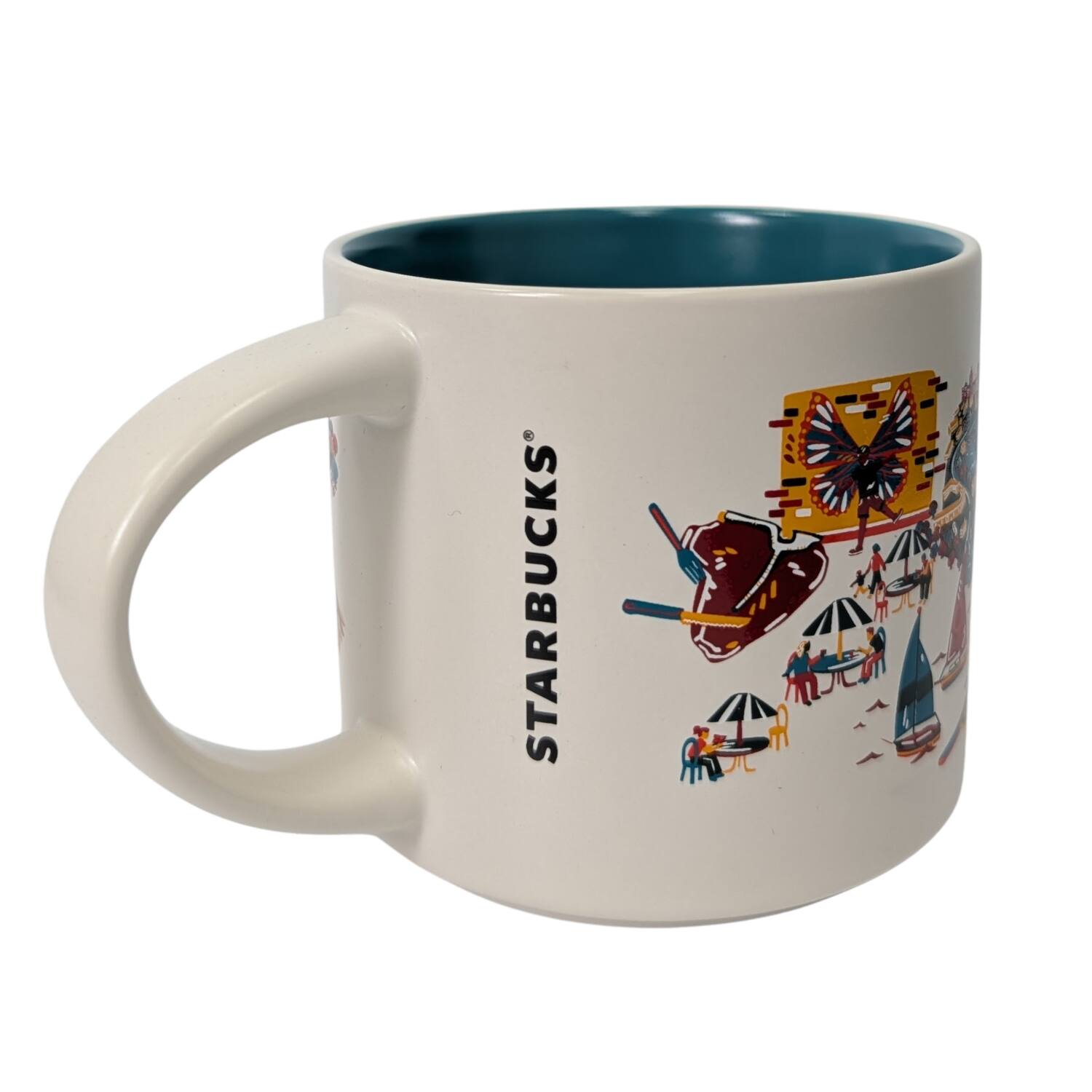 Back. Starbucks - Starbucks Discovery Series Cambridge Ceramic Mug, 14 Oz - Blue.