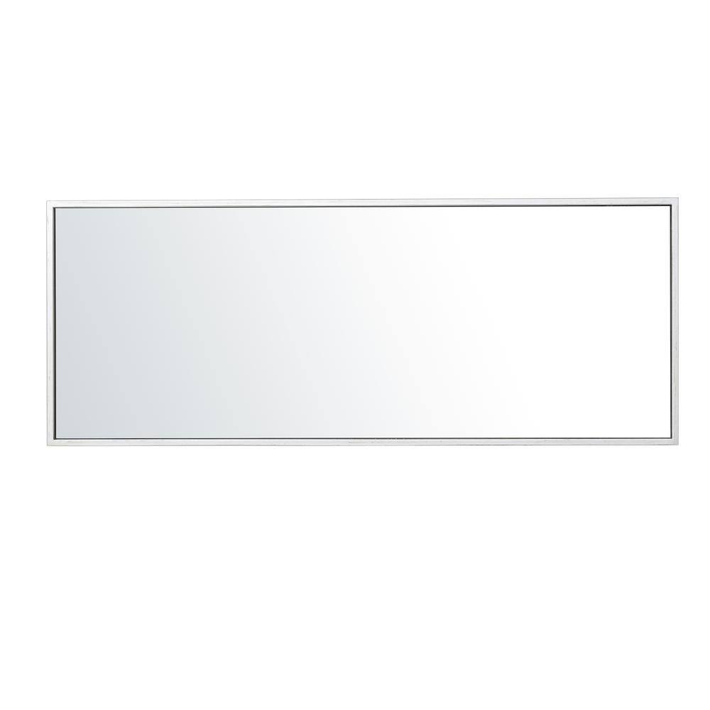 Left. Elegant Decor - Metal frame rectangle mirror 14 inch in silver - Silver.