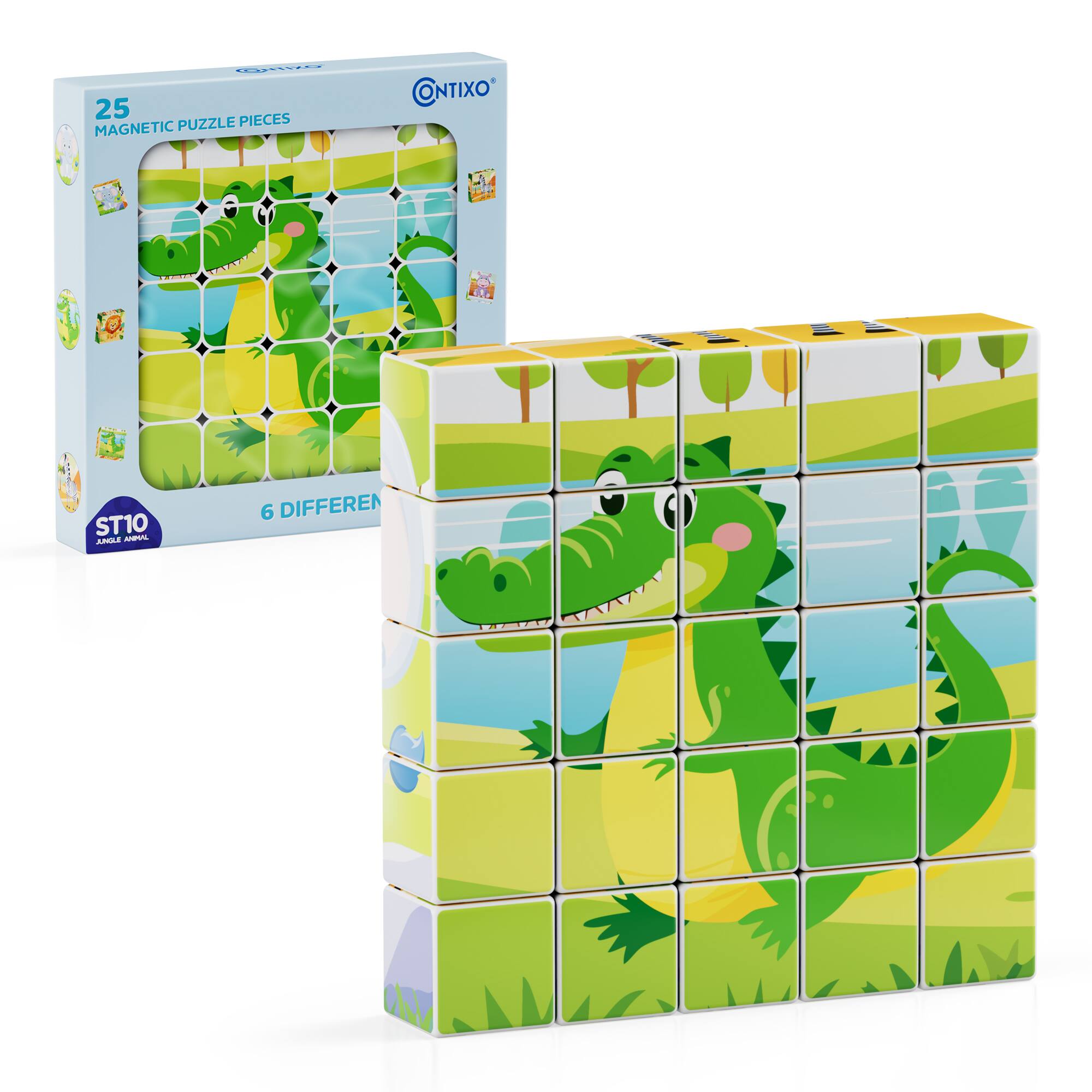 25 Magnetic Puzzle Pieces  
6 Different  
ST10  
Single Animal